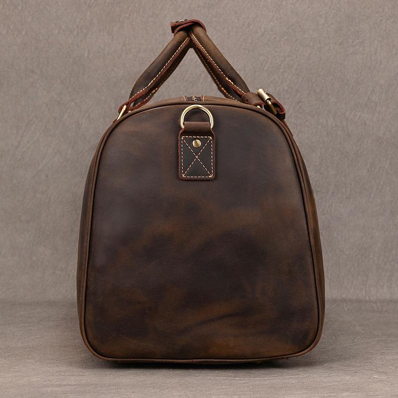 Fashion Vintage Leather Travel Hand Luggages Men's Duffle Handbags Travelling Business Tote Bag Brand Designer Bag For Men Gift