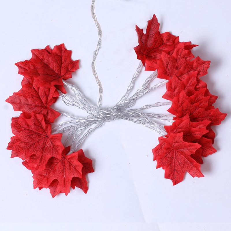 2/3/6M Christmas Decoration Artificial Maple Leaf Leaves LED Light String Lantern Garland Home Party DIY Decor Halloween New Year