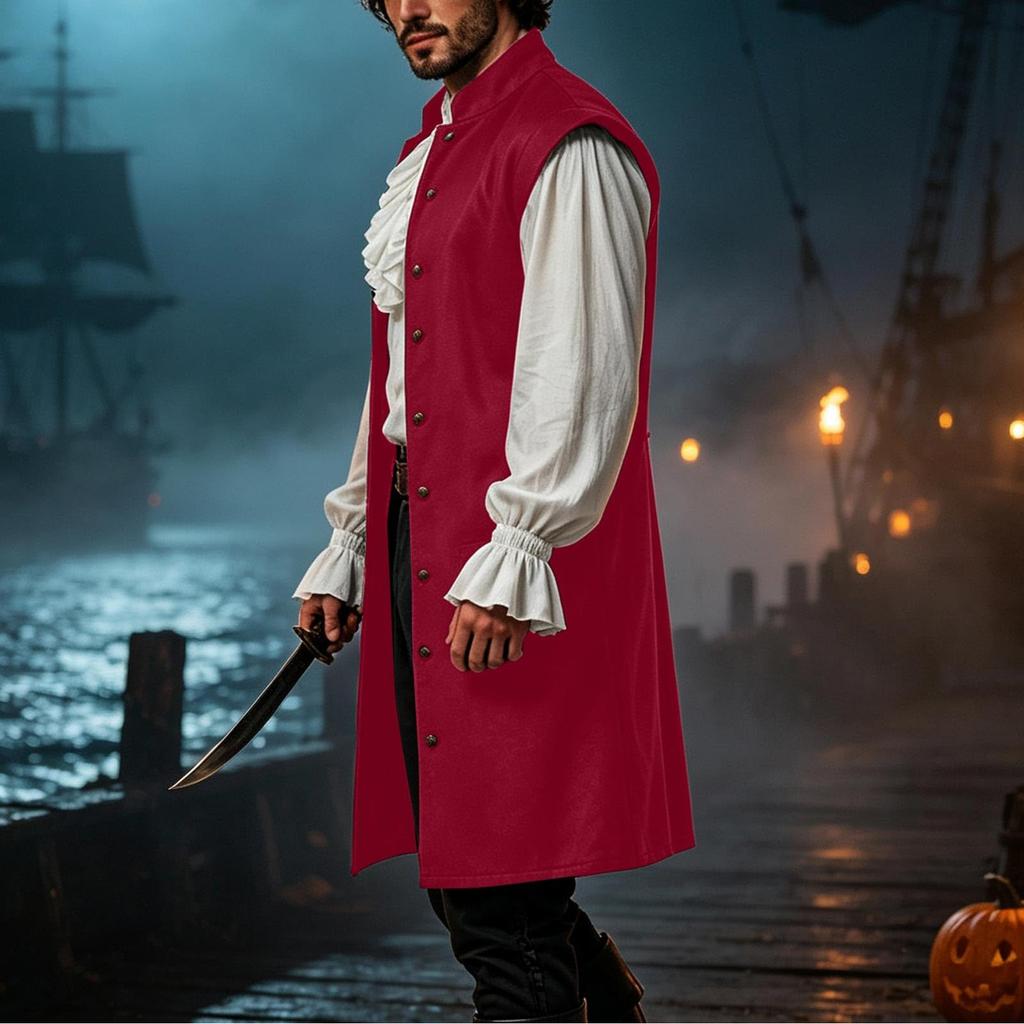 Men's Costume Vest Sleeveless Robe for Halloween Role Play