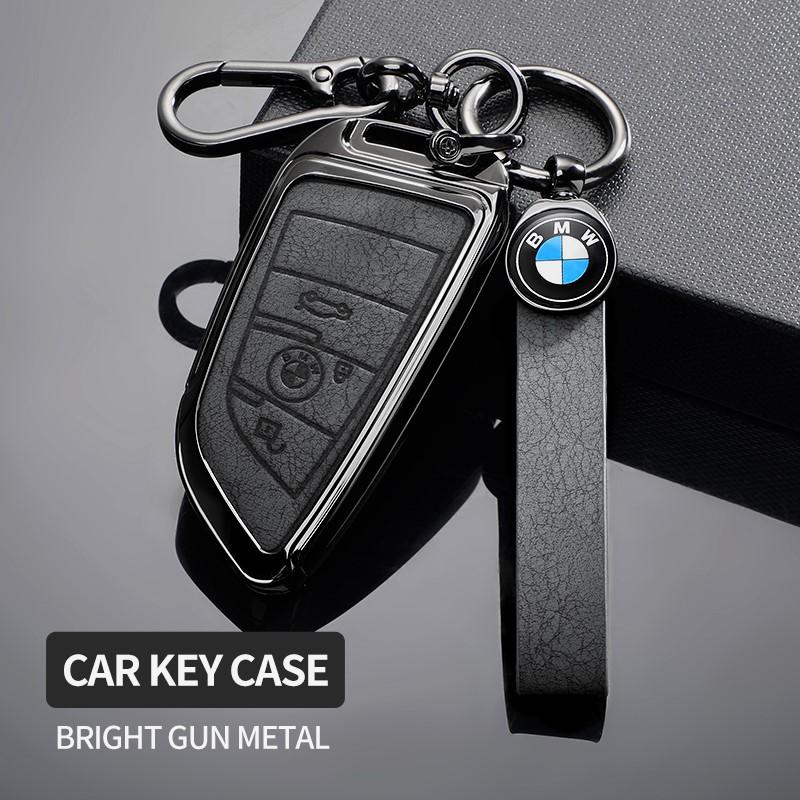 BBKU7 Leather Car Key Case Protective Shell for BMW X1 X3 X5 X6 X7 1 3 5 6 7 Series G20 G30 G11 F15 F16 G01 G02 F48 Car stickers