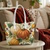 Fall Pumpkin Print Tote Bag Portable Casual Handbag for Daily Use