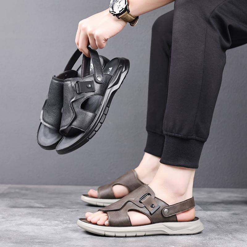 2025 Sandals Man Summer Breathable Luxury Roman Sandals Outdoor Non Slip Beach Flat Bottom Casual Open Toe Sneaker Sandals