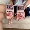Pink Leopard Print Crying Doll Phone Case IPhone 17 Pro Max 16 15 14 With Kickstand Or Lanyard TPU Soft Cover