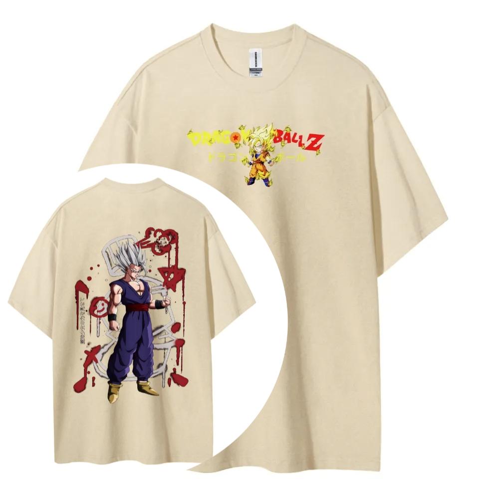 Dragon Ball Tshirt Mens Pure Cotton Casual Tshirt Round Neck Short Sleeve Clothing Summer Sports Casual Short Sleeve Popular