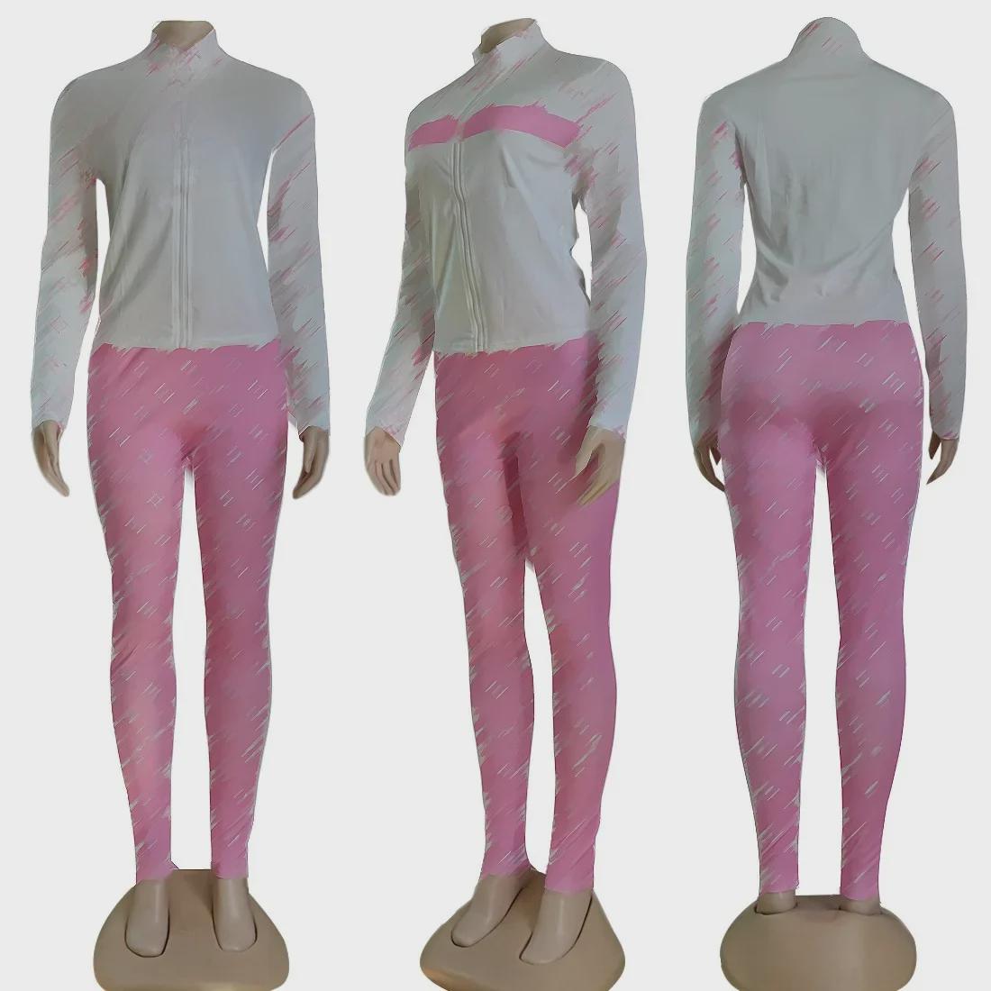 

Европейский и американский женский комплект из двух предметов для поездок на работу и обратно с элегантным принтом XXL