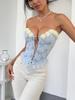 Bestickter Spitzenbesatz Florales Bustier-Westchen