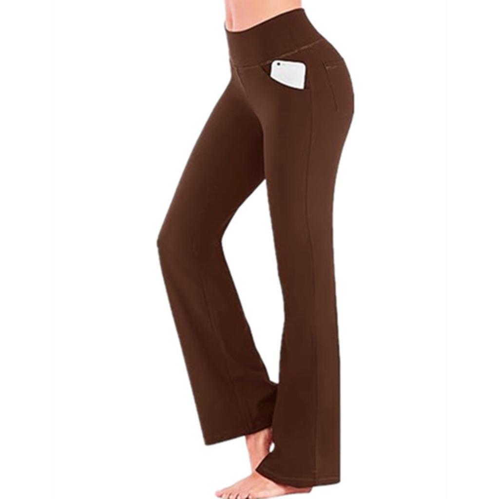 Women's Mid Rise Bootcut Long Yoga Pants Relaxed Fit Casual Sport Wide Leg Trousers