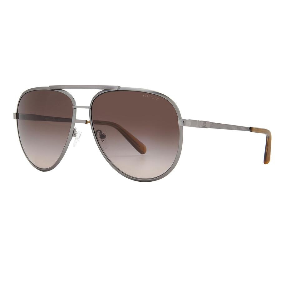 GueSS Brown Gradient Pilot Men S SunglaSSeS Gu00209 09f 61