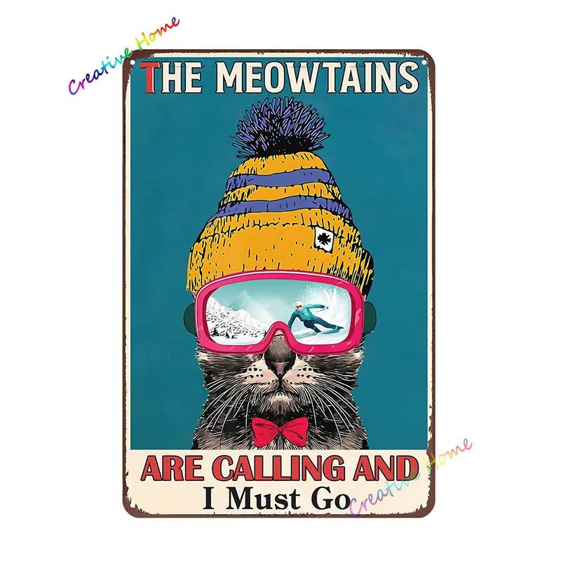 Eat Sleep Ski Metal Sign Skiing Tin Sign Wall Decor for Sport Cabin Lodge Mountain Skiing Decor Perfect Decorative Sign 8x12inch