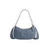 Teri 16 Solid Color Large Logo Quilted Multi-Functional Pocket Zipper Closure Leather Tote Shoulder Bag Medium Women Bags Blue CJ608-SVQWP