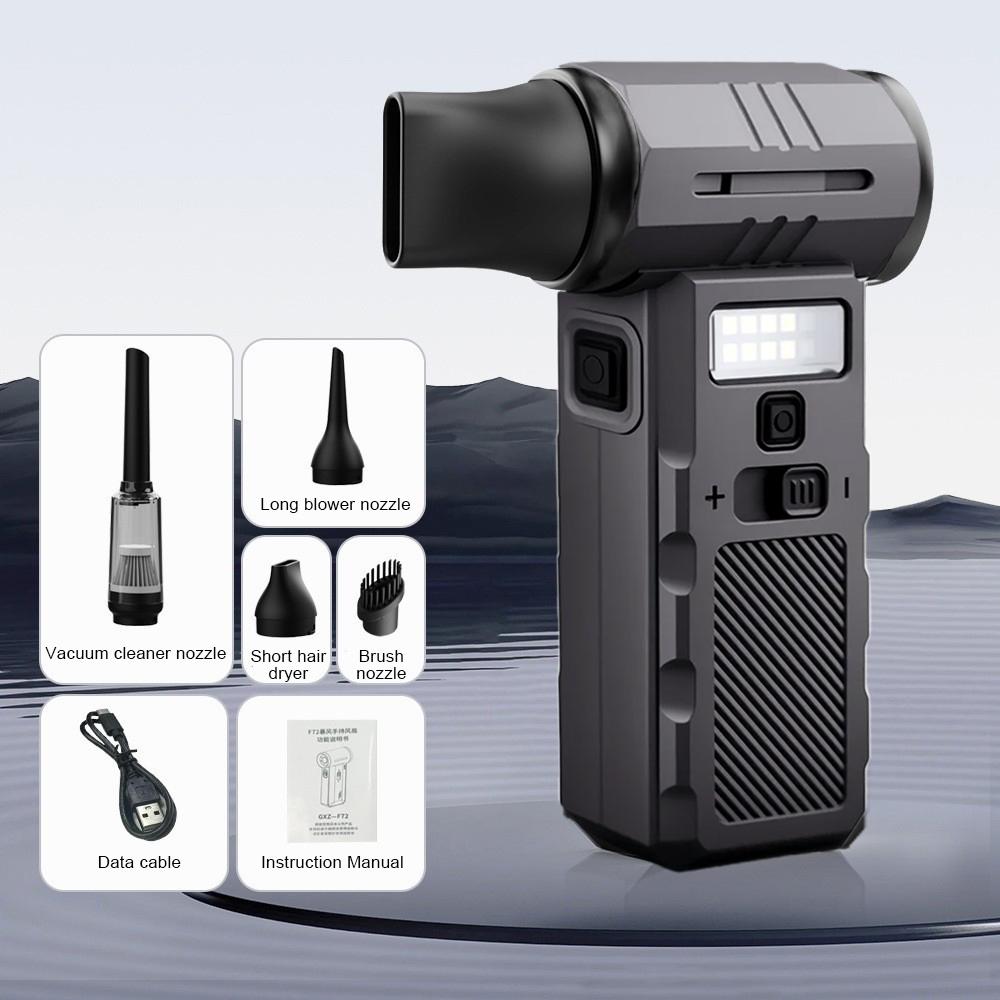 350000RPM Handheld High-Speed Turbo Fan Compact Portable Fan with Rechargeable Battery Air Blower Car Vacuum and Inflator SOS