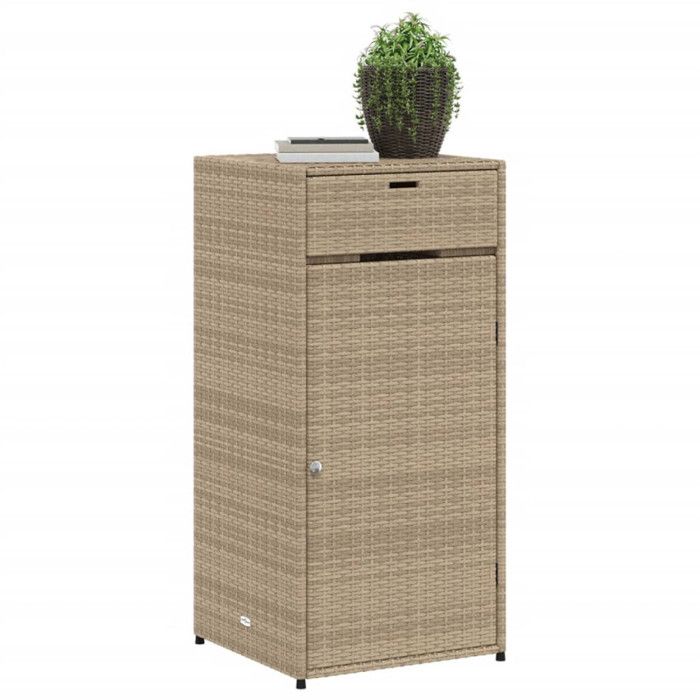 VidaXL Armoire de rangement de jardin beige 55x55x111cm résine tressée 365562