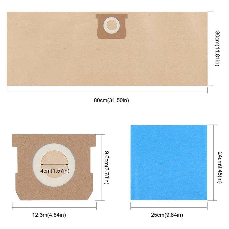 A65T-19-3100 Bags Fit For Stanley Shop Vac 5-6 Gallon/Gal Wet Dry Vacuum Cleaner 19-3100 Disposable Filter Bags