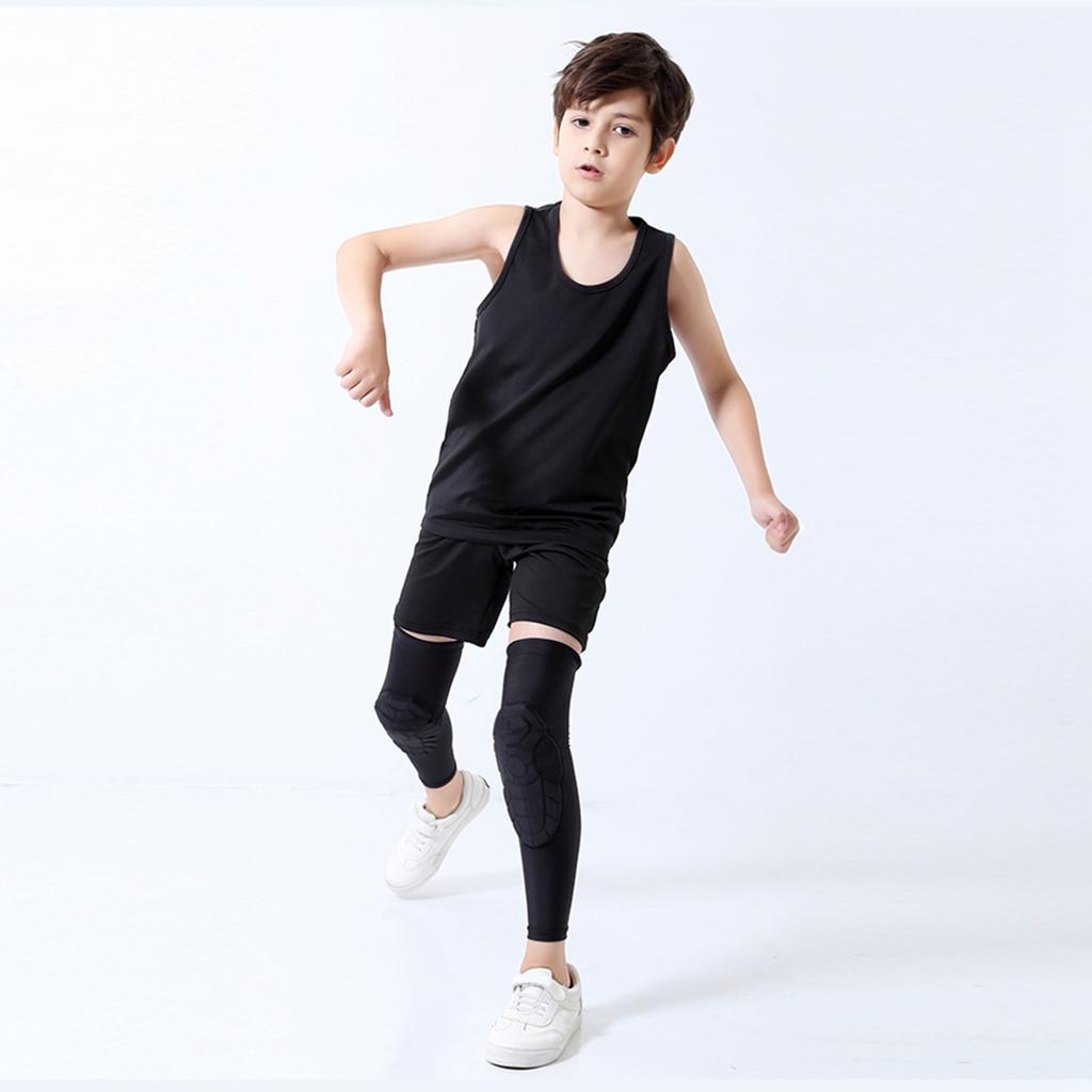 Kids Leg Sleeves Anti Slip Leg Sleeves with Protective Knee Pads for Basketball Volleyball Skating