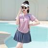 Womens Plus Size Modest Skirted Two Piece Swimsuit Swimming Pool Training Quick Dry Sport Swimwear