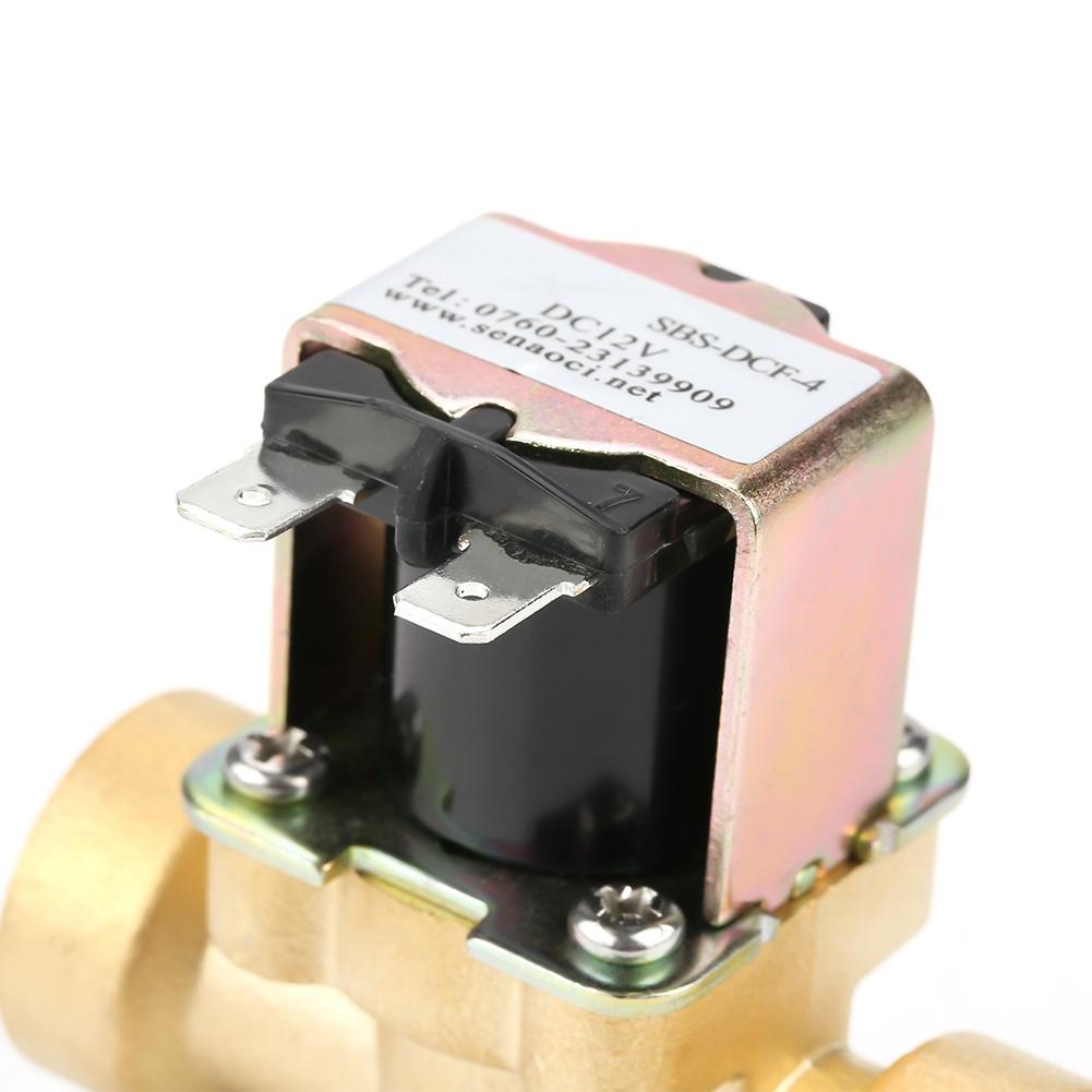 DC 12V Brass DN15 G1 2 Normal Closed Copper Body Water Valve Electric Solenoid Valve