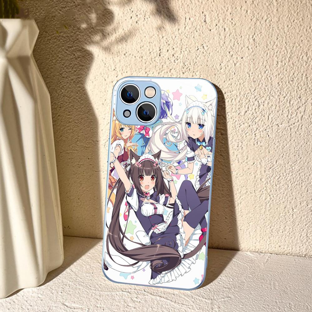 Nekopara Chocola Vanilla Phone Case For iPhone 14 13 12 Mini 11 Pro XS Max X XR 14 Plus Tempered Glass Cover