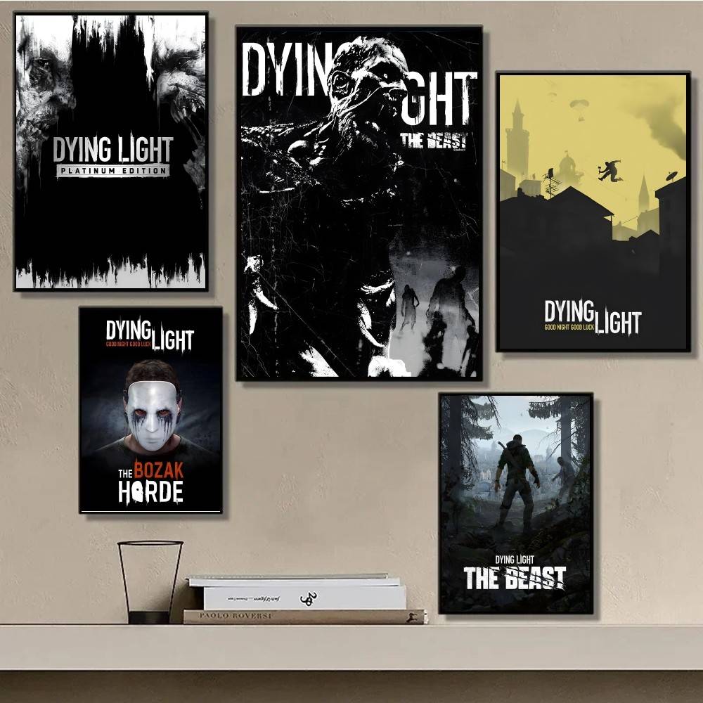 1pc Game D-Dying Light The Beast Poster Sticker Print Waterproof Wall Art For Living Room Bedroom Home Decor