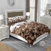 3D cotton satin bedding 160x200cm COFFEE