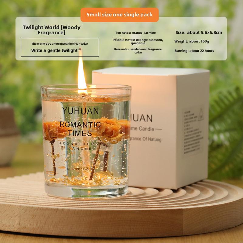 DIY Real Flower Jelly Scented Candle Cup - Creative Souvenir Gift for Girls' Bedroom with Long-Lasting Fragrance.