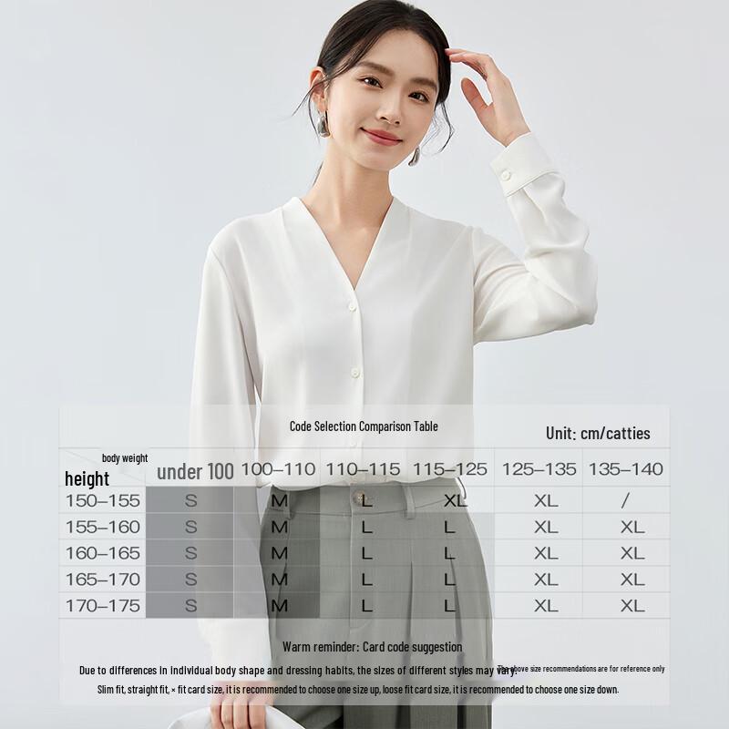 Women's V-Neck Chiffon Long Sleeve Blouse