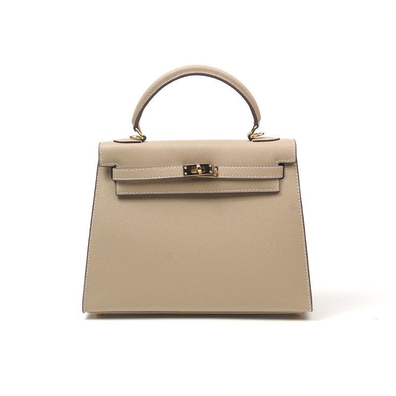 Kelly Bag Genuine Leather Women's Luxury Handbag - 2025 Autumn/Winter Collection: Elegant Shoulder Bag for Commute and High-End Style.