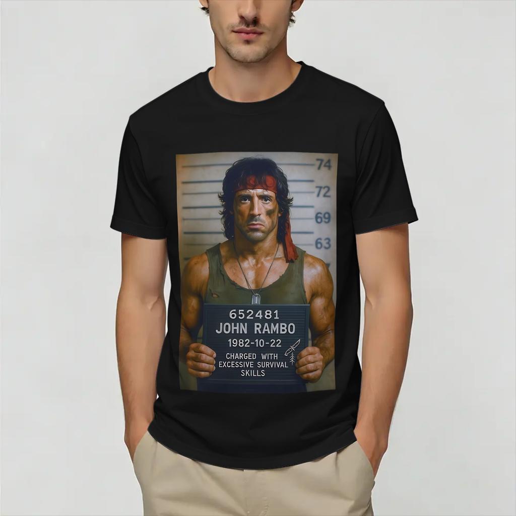 John Rambos Unisexs T Shirt Humorous Tees Short Sleeve O Neck TShirt 100 Cotton 6XL Clothing