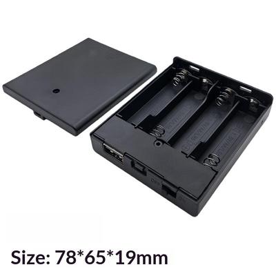 1Pcs AA Battery Holder - 4 Slots No.5 Battery Case With Power Switch And USB Socket No Light AA Battery Box