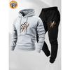 2026 Claw Print Letter Printed Sportswear Set Men's Hooded Sweatshirt Long Pants Set Spring and Autumn Winter Warm Suit