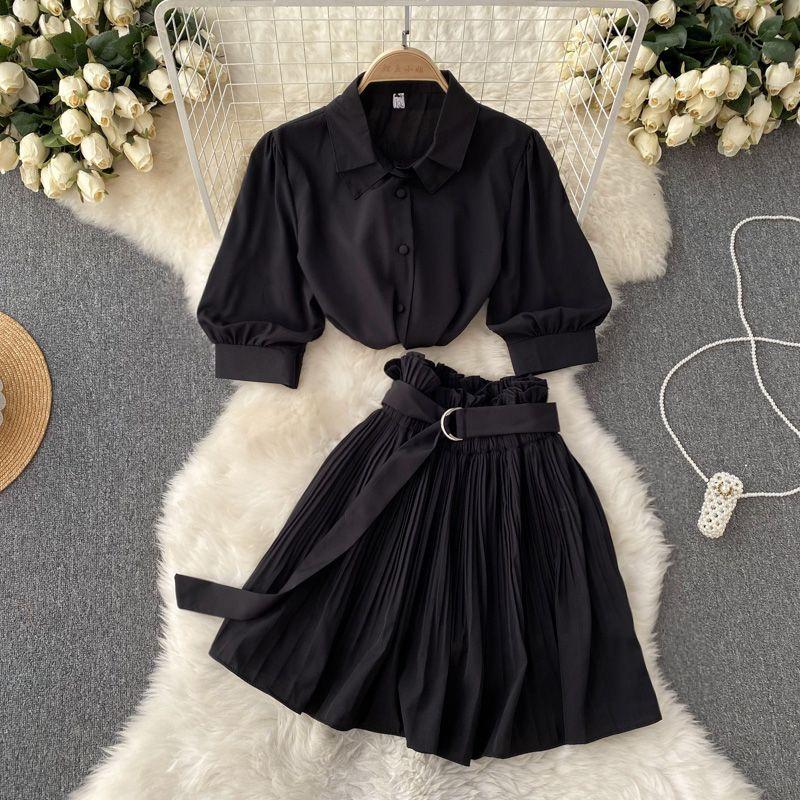 

Сексуальный Сексуальный Лацкан Пузырчатая Плиссированная А-силуэт Короткий Рукав Black One size