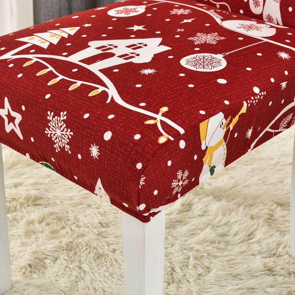 Christmas Dining Room Chair Covers Washable Stretch Chair Slipcovers Removable Chair Covers for Holiday Party Decor