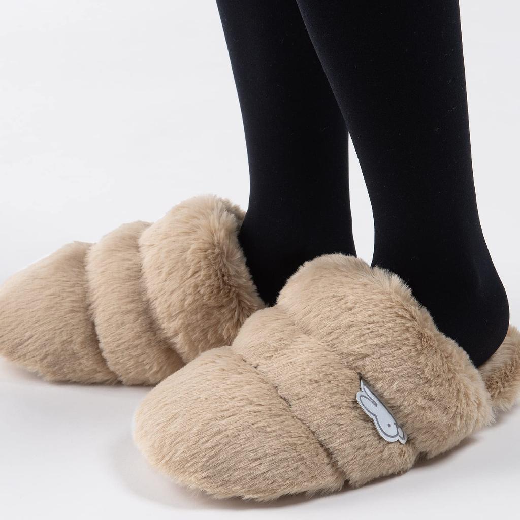 Senko Boappa Miffy Slippers, Beige, Medium, Approx. 21-23cm