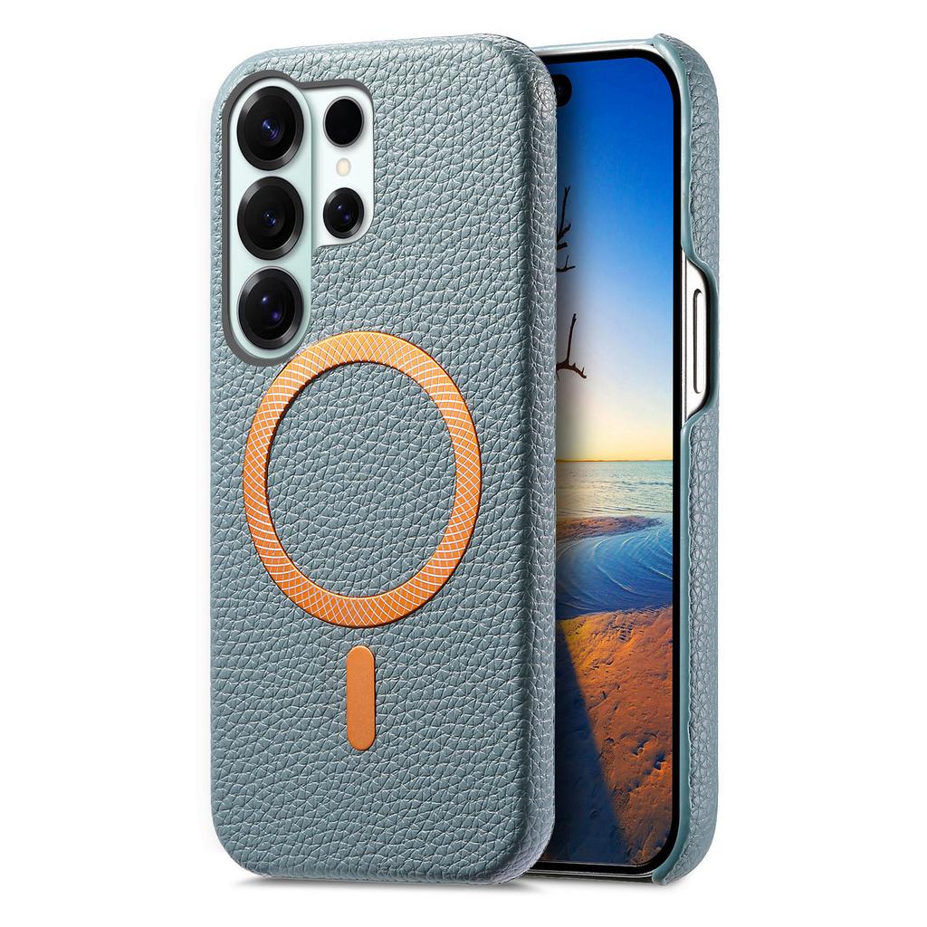 S26U Business Sle Magnetic Leather Case for Samsung S26Ultra S25Edge S24 Plus S23FE A57/37/17/07 A56/36/35 Wireless Charge Cover