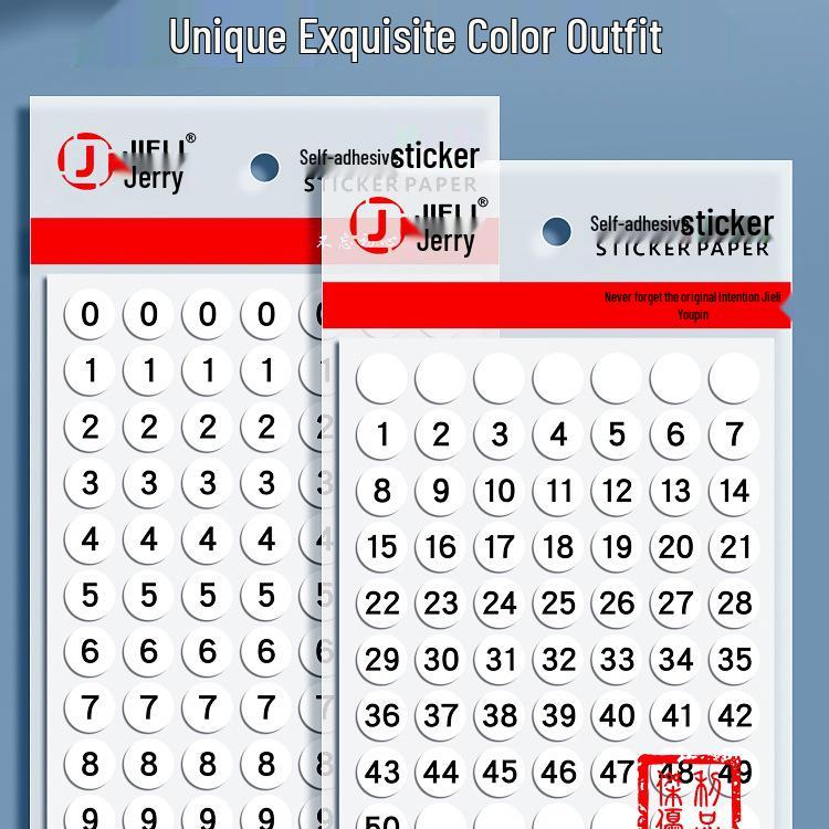 Self-Adhesive Small Round Number Stickers 1-100 for Handwritten Labels