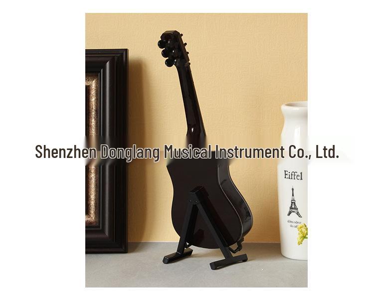 Miniature Guitare En Bois Décorative Avec Support Et Boîte De Rangement Pour Bureau 96280804