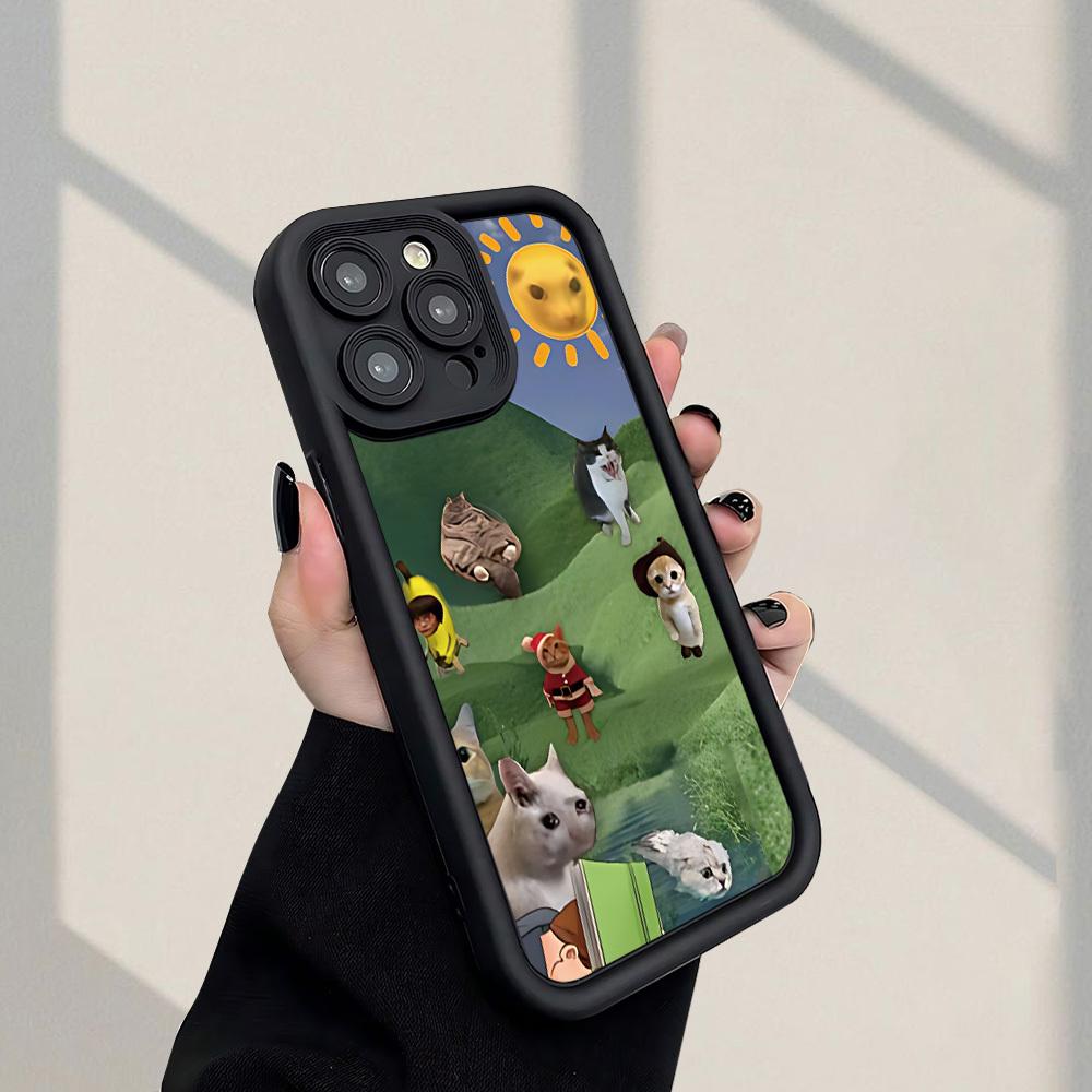 Creative Cat and Dog Pattern Phone Case Suitable for iPhone 17 16 15 14 13 12 11 Pro/Max/Plus Anti Drop and Shockproof