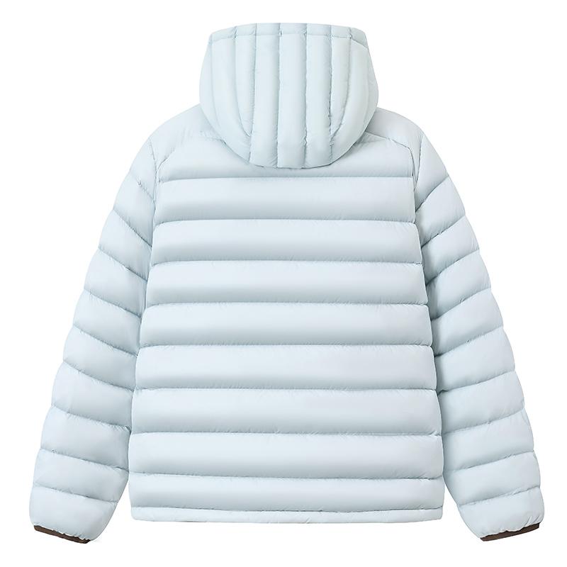 Warm, windproof, temperature-locking, lightweight hooded rib down jacket