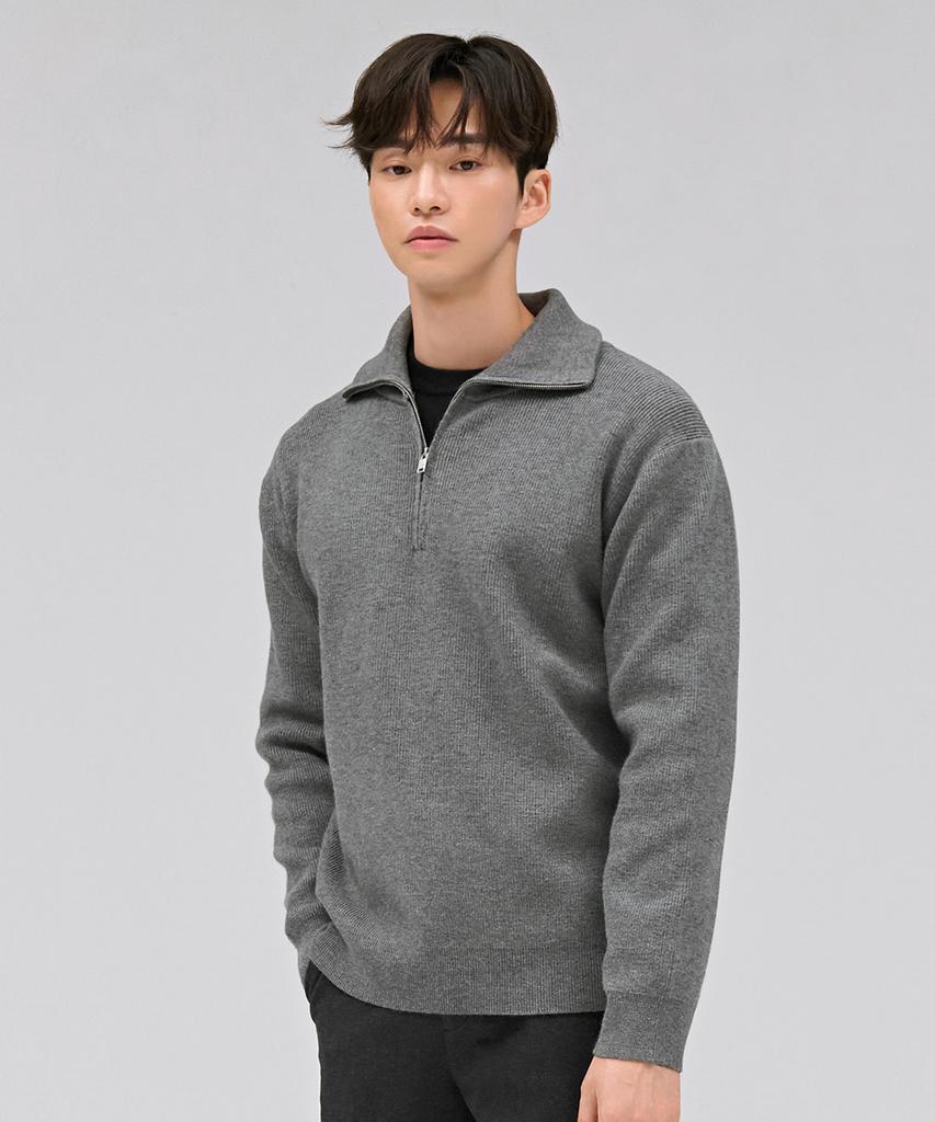 CHASECULT Men'S Half-Zip Sweater - Charcoal