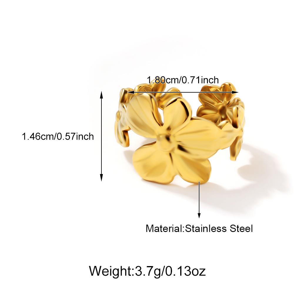

Women s Geometric Oval Titanium Steel Retro Adjustable Ring with French Fashion Design.