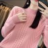 Women's Half High Neck Wool Sweater - Solid Color, Cable Knit, Cashmere Blend, Thickened Base Layer, 2023 Autumn/Winter Trendy.
