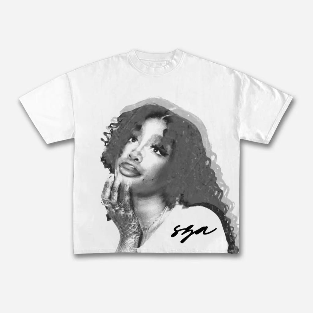 Vintage Sza Graphic Print Cotton Casual Tshirt Unisex Y2K Summer Short Sleeves Oversize Y2K Tshirt Streetwear Women Tee Tops