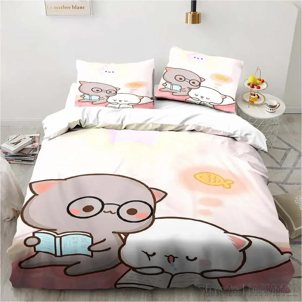 3d Printing Cartoon Bubu Dudu Bedding Set Three-piece Set Anime Adult Kid Bedroom Duvet Cover Sets Home Textiles Birthday Gifts