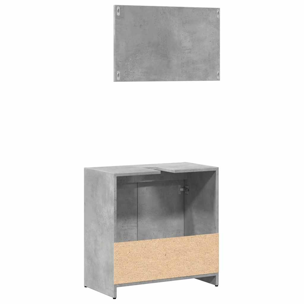 Vidaxl 2-Piece Bathroom Furniture Set, Concrete Grey