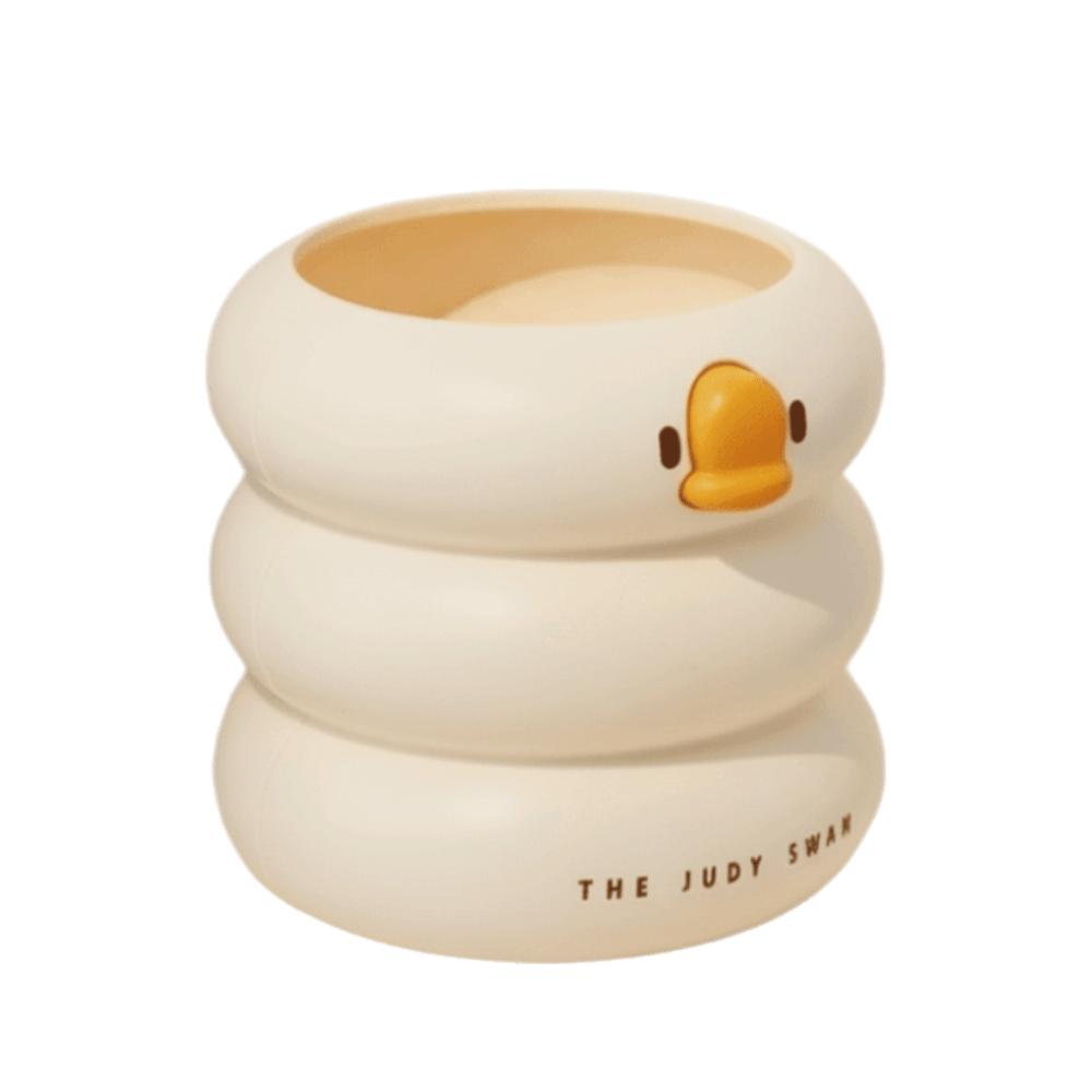 Cartoon Design Duck-Shaped Desk Organizer Ice Cream Theme Storage Bucket Student Use