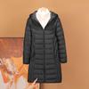 Women's Mid-Length 90% White Duck Down Jacket with Detachable Hood - Lightweight, Plus Size, Slimming Fashion for Winter 2024