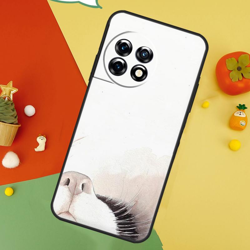 Minimalistisches Katzen Case Für OnePlus 9 10 Pro 11 12 13 15 13T 13R 12R 10T 8T Nord 5 CE 2 3 4 Lite N20 N30 Hülle