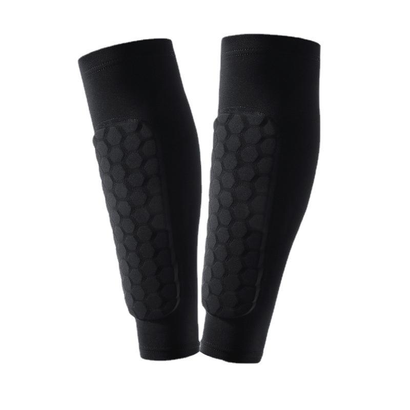 1pair Shin Guards Football Basketball with Honeycomb Padding Breathable Nylon Anti Impact Sport Leg Protectors for Kids Adults 1