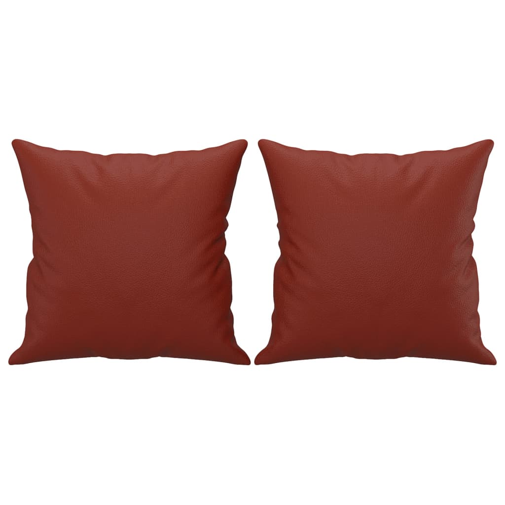 Decorative Cushions 2 pcs. Burgundy 40x40 cm Faux Leather