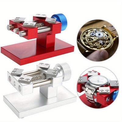 1pc Professional Watch Bezel Opener Removal Tools Workbench Back Case Opener Tool Watch Parts Repair Tool for Watchmaker Red /Silver