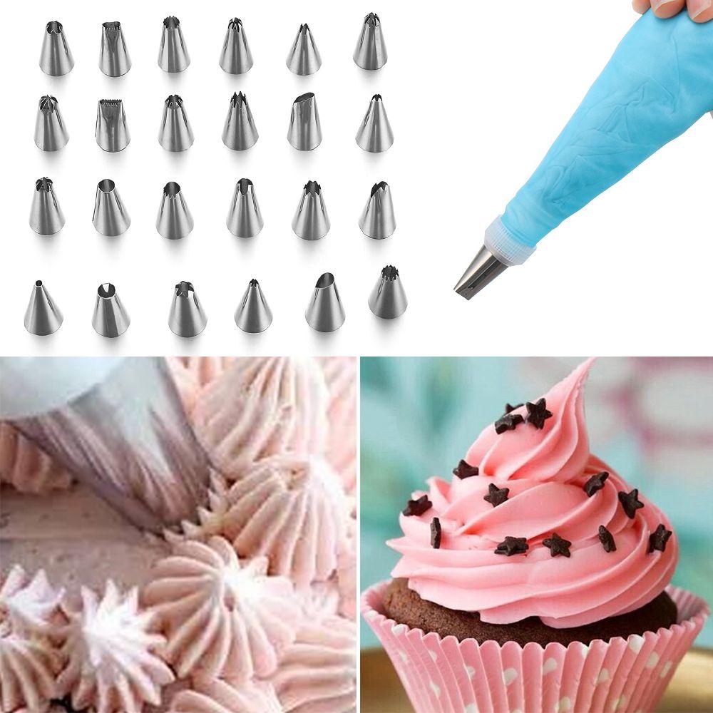 

Bakeware Stainless Steel Fondant Cupcake Pastry Bag Icing Piping Nozzles Ice Cream Tool Baking Mold